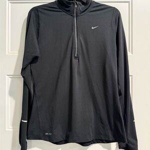 Nike Black Running Top with a Quarter-Zip